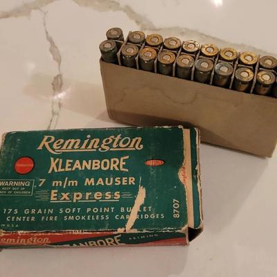 Vintage Remington 7mm Mauser Ammo Full Box