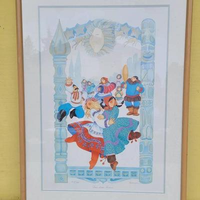 Signed Barbara Lavallee Russia Alaska Reunion 1990s Art Print Dancing 2