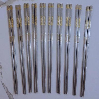 Pierre Cardin Stainless Steel Chopsticks 10 Pair