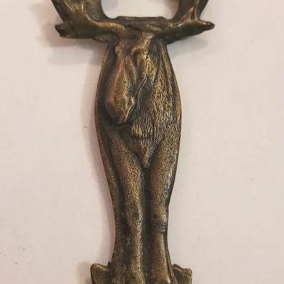 Vintage Canada Moose Brass Bottle Opener