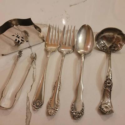 Ornate Silver Plate Serving Pieces And Napkin Holder