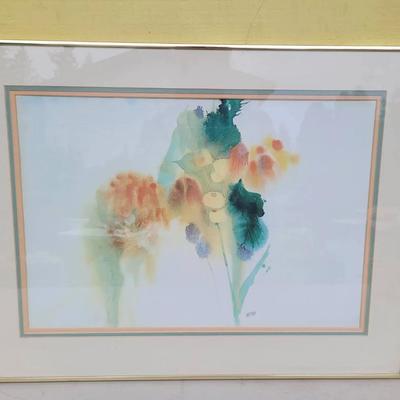 Framed And Signed Watercolor "Summer Silhouette" Barbara Nechis