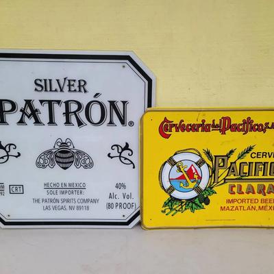 Vintage Patron And Pacifico Bar Signs