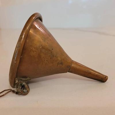 Antique Hand Crafted Heavy Copper Funnel