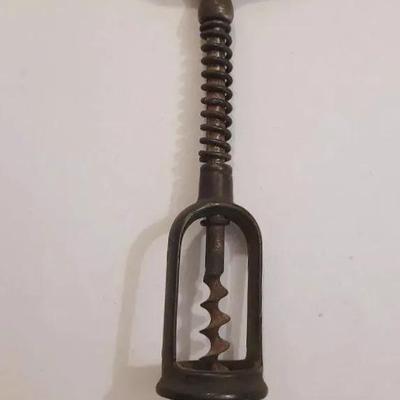 Antique Spring Assisted Metal Corkscrew Circa 1920