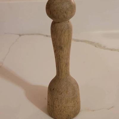 Antique Wooden Potato Pestle Masher Mallet