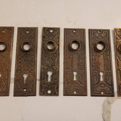 Antique Brass Victorian Door Plates
