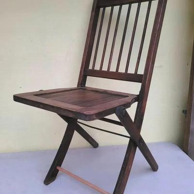 Vintage Wood Slat Folding Chair
