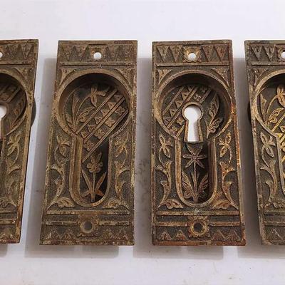 Antique Victorian Eastlake Pocket Door Pulls
