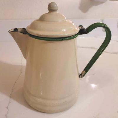 Vintage 1920s-30s Enamelware Coffee Pot