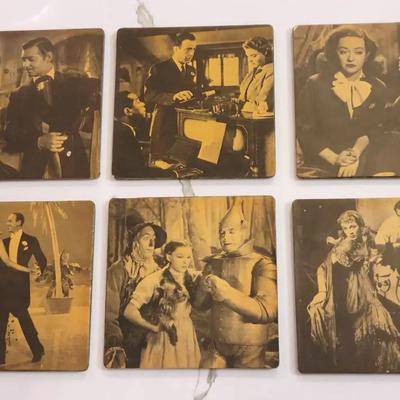 Rare Vintage Black And White Movie Scene Coasters