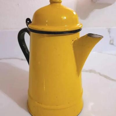 Rare Vintage Polish Enamelware Coffee Pot