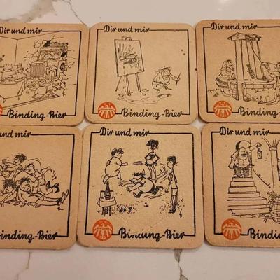 Rare Vintage Cartoon Bar Coasters From Frankfurt Germany - 1960s