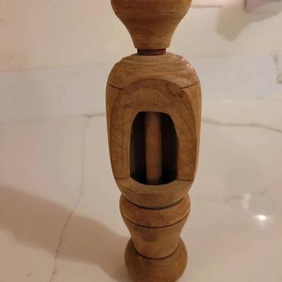 Antique Primitive Wooden Wine Corker for Inserting Cork into Bottle 1