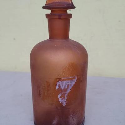 Pyrex Amber Apothecary Bottle With Stopper