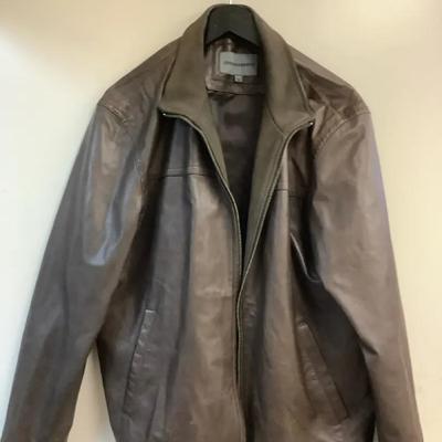 Johnston & Murphy Leather Coat SZ L