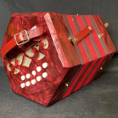Red Pearl Italian Anglo Concertina