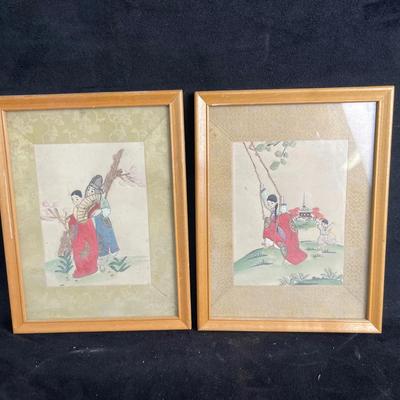 Asian Theme Framed Needlework 
