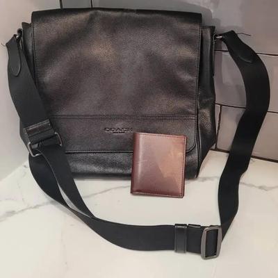 Black Crossover Coach Bag & Wallet