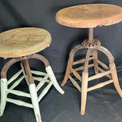 Industrial Drafting Stools #1 -- Antique
