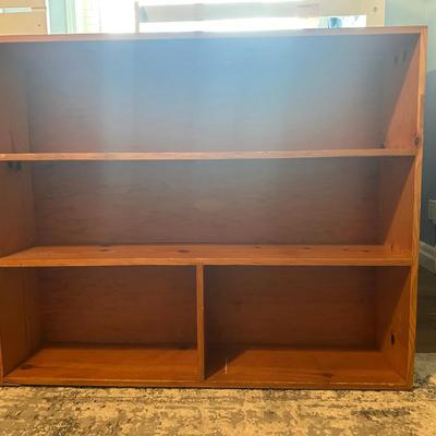 Wooden 3-Shelf Bookcase with Divided Lower Storage