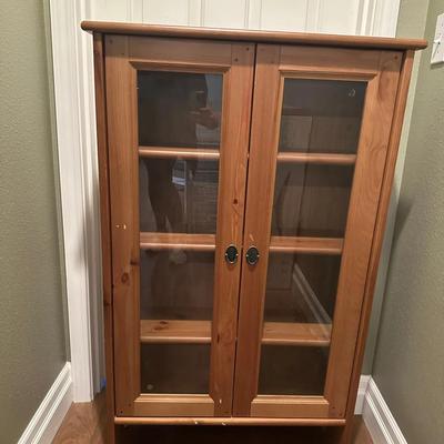Wooden Display Cabinet with Glass Doors