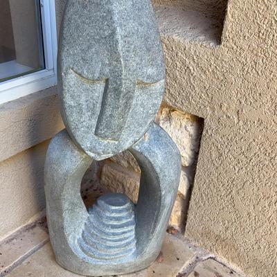 Stone Carved Statue - Gray
