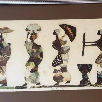 African Butterfly Wing Art Signed