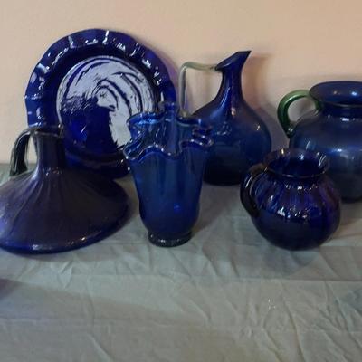 Blue Glass Kitchen Decor