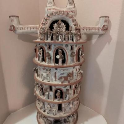 Peruvian Folk Art Multi tiered Candle Holder