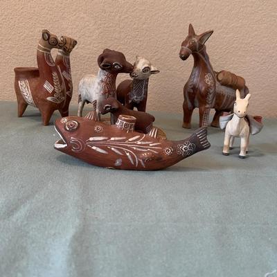 Peruvian Folk Art Pottery Animals