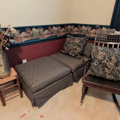 Upholstered Slipper Chair, Matching Ottoman, Rocking Chair & More