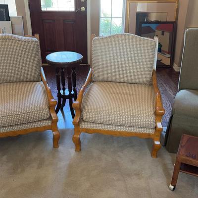 Upholstered Chairs (3) and Table