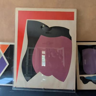Jack Bosson & Larry Zox Abstract Art Prints Signed