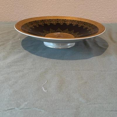 Rare 1930s Hutschenreuther (Retsch Co) Black And Gold Fruit Bowl