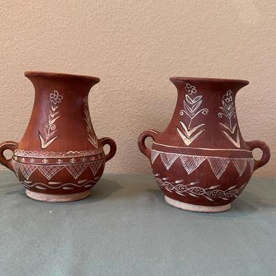 Peruvian Folk Art Pottery Vases