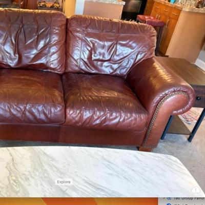 Sale Photo Thumbnail #15: Leather Trend loveseat $360
6' X 42 X 36"