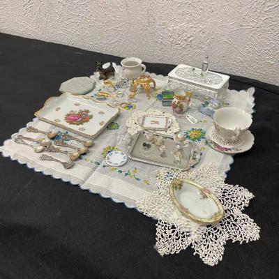 Vintage Ceramic Miniatures Including Limoges Piece 
