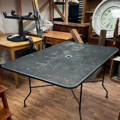Black Metal Outdoor Patio Table 
