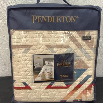 New Pendleton Home Collection White Sands Twin Coverlet Set