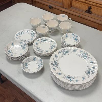 Vintage Blue Flower China Set