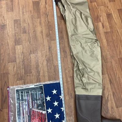 Cabela’s Size 10 Waders and American Flag