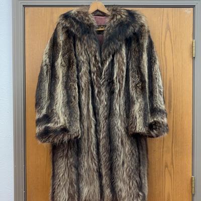 Vintage Racoon Fur Coat Made By Hennessy’s Butte