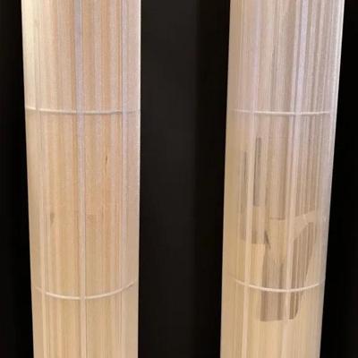 Crate And Barrel Cylindrical String Wrapped Up-light Lamps