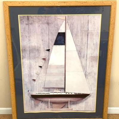 Framed and Matted Sailboat Picture
