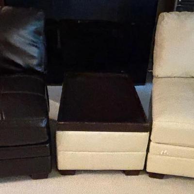 Ashley Furniture Sectional Side Chairs and Tray Top Ottoman