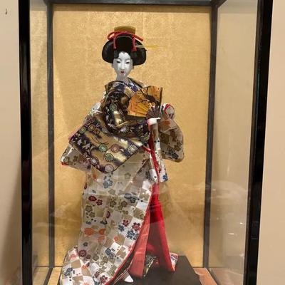 Japanese Geisha Doll In Case