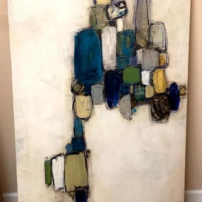 Abstract Canvas Print on Wooden Frame