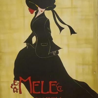 Large Mele Napoli Art Nouveau Inspired Print On Canvas