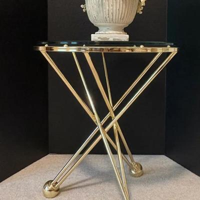 Brass Table with Floral Display